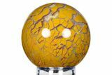 Polished Brecciated Yellow-Orange Jasper Sphere - California #279682-1